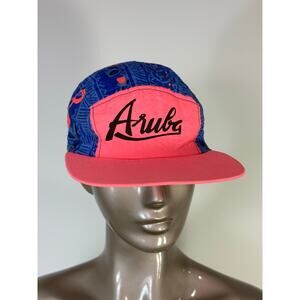 Vintage Aruba Pink & Blue Cap 80s Made In Miami